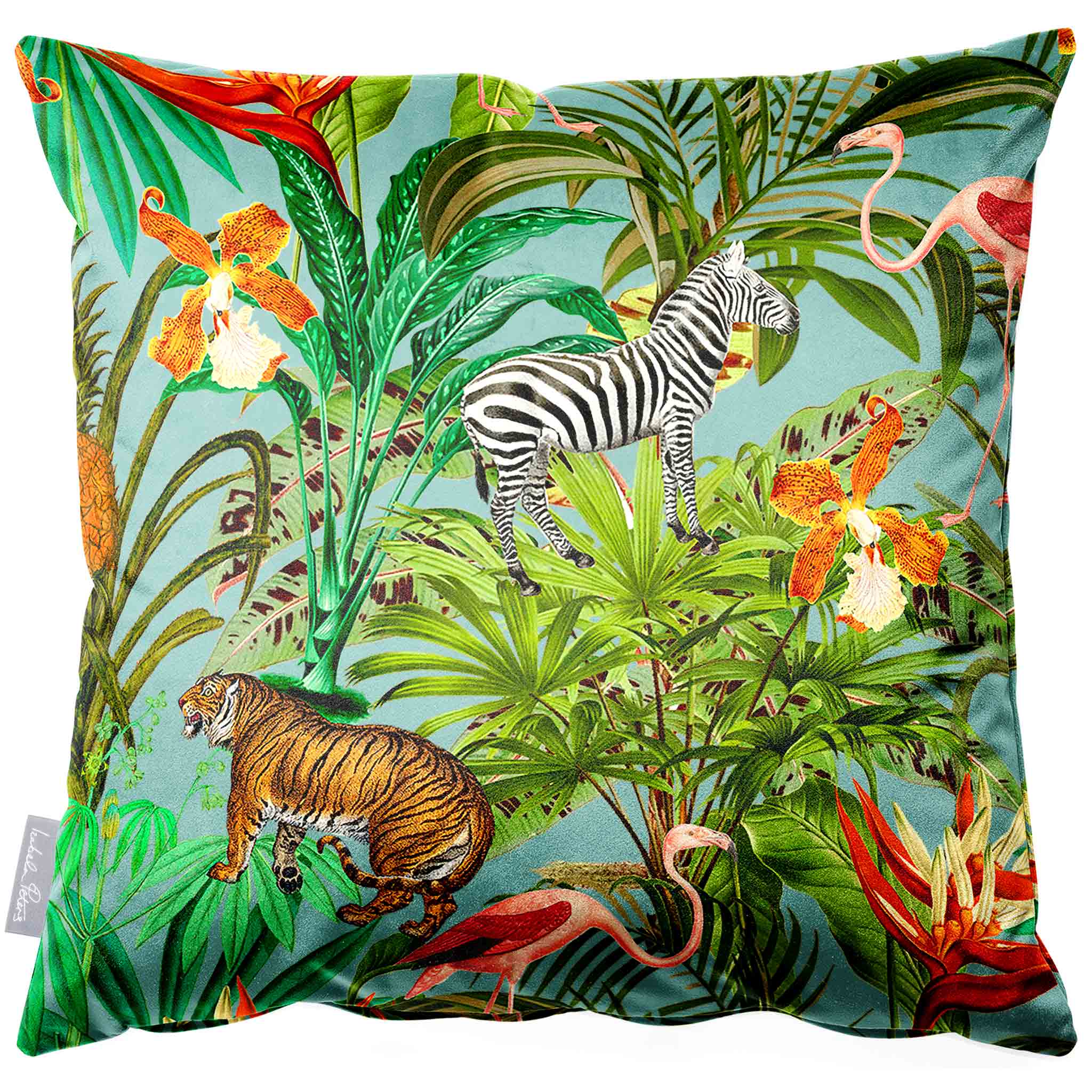 Velvet fashion jungle cushion