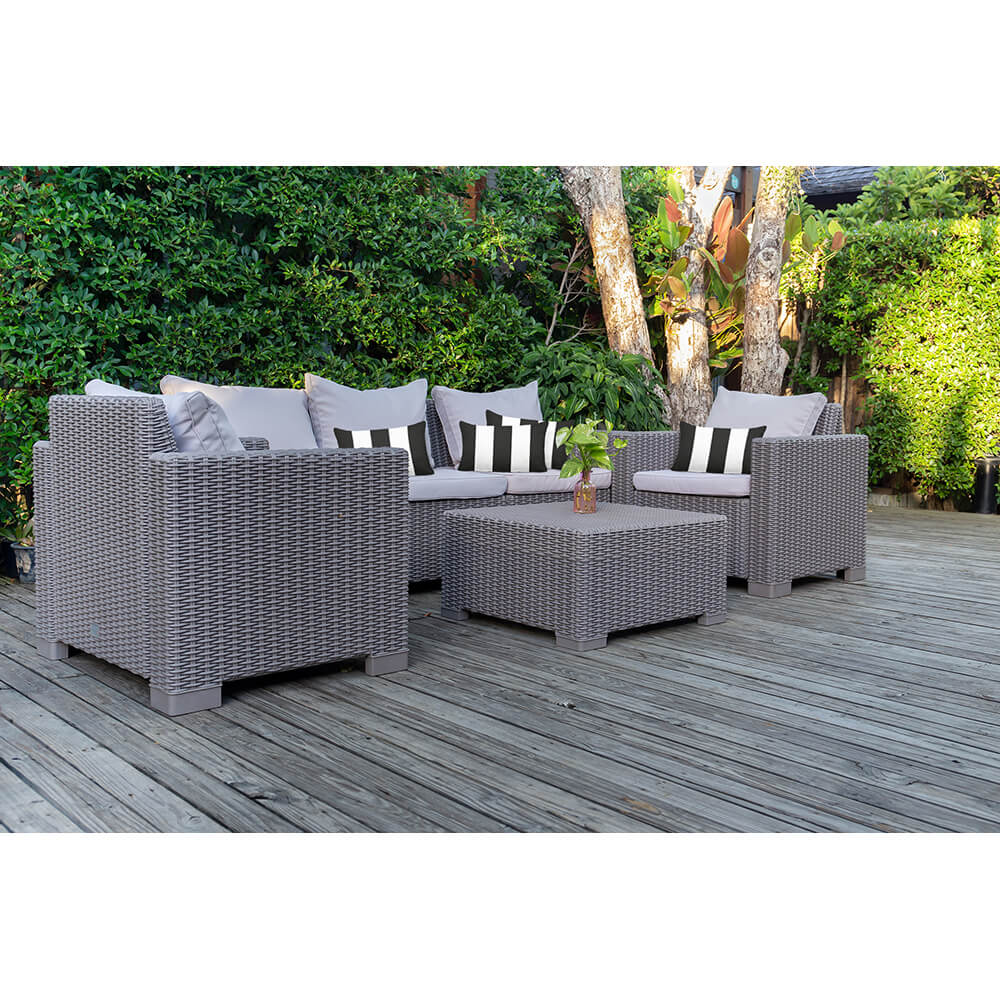 Grey striped outdoor cushions hotsell